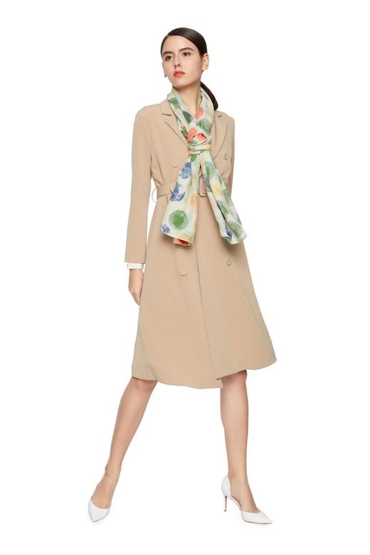 AVA 笔触印花复古围巾 6306 商品图0