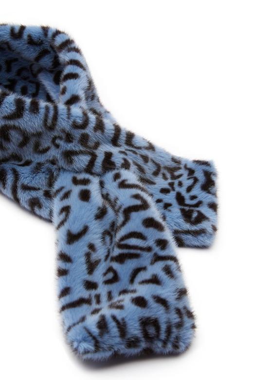 AVA 蓝色豹纹短毛围巾 5829 商品图3