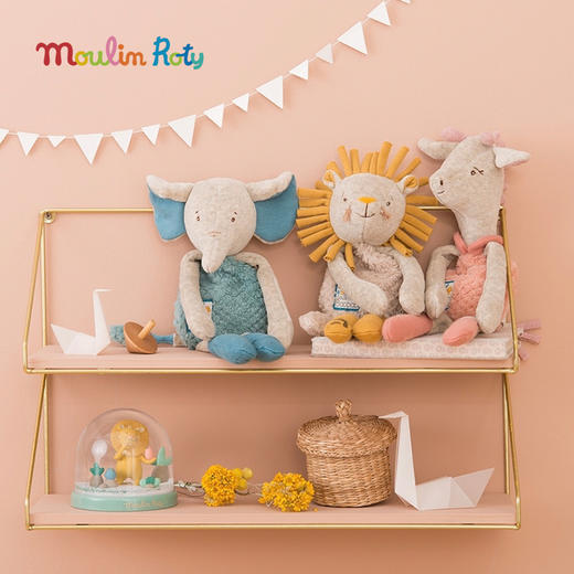 Moulin Roty 灰色小驴手摇铃 启蒙玩偶 适用年龄0岁以上 内置摇铃 柔软绒布 森林里的红苹果树系列 法国品牌-675005 商品图2