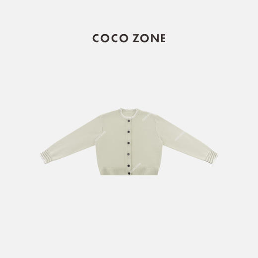 COCO ZONE 圆领长袖螺纹下摆毛针织戴单排扣开衫CC1D2483 商品图0