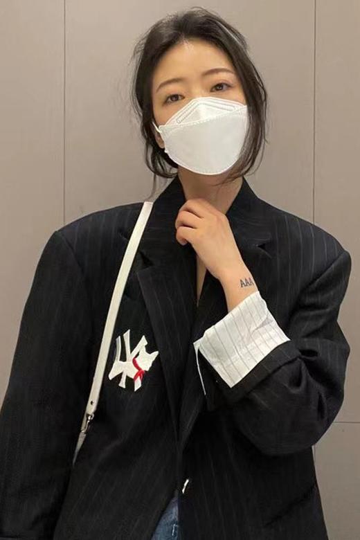 LNNNS 藏蓝色字母贴布条纹外套 14397 商品图4