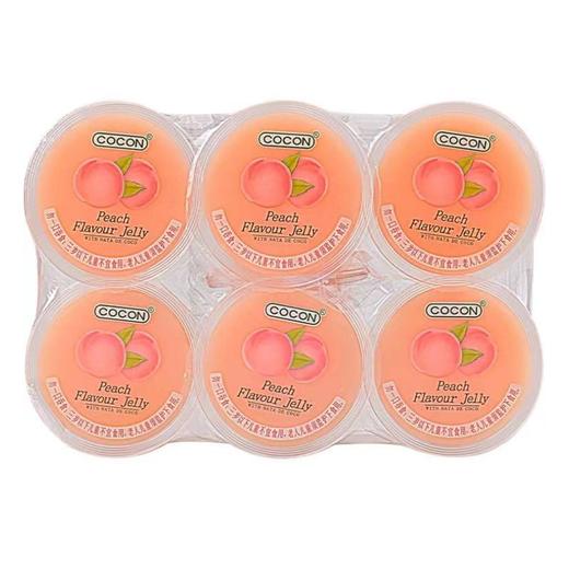 可康 含椰纤果白桃味果冻 80g*6杯/盒 商品图0