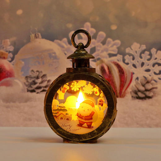 【圣诞装饰品】蜡烛风灯老人雪人复古橱窗发光摆件创意礼品圣诞小礼物。ry 商品图5