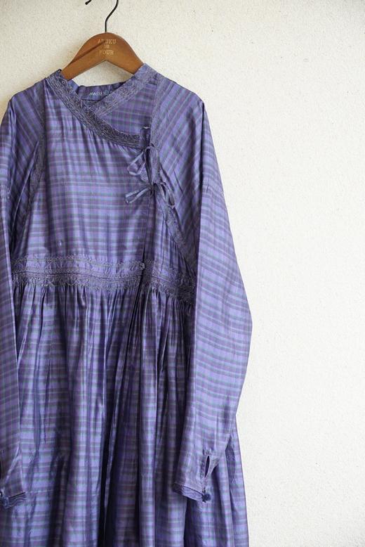 MAKU textiles｜真丝刺绣格纹交叠式连衣裙 商品图12