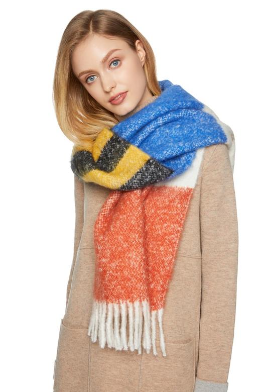 OCTAVIA 多色拼接流苏围巾 5306 商品图0