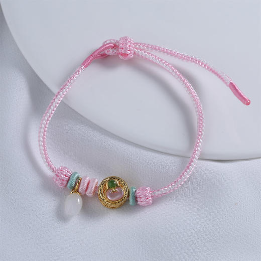 【宏艺珠宝】琼枝缀珮黄金贝母和田玉·足金手串 商品图2