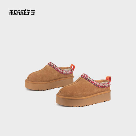 和诚行 2024秋冬新款保暖民族风厚底毛毛拖鞋一脚蹬雪地靴0470195 商品图2