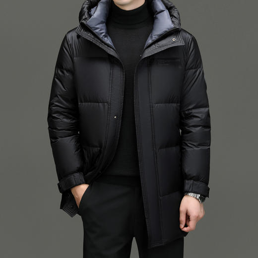 【精选】罗蒙2024冬季新款90鸭绒男士商务休闲防寒保暖中长款羽绒服 商品图3