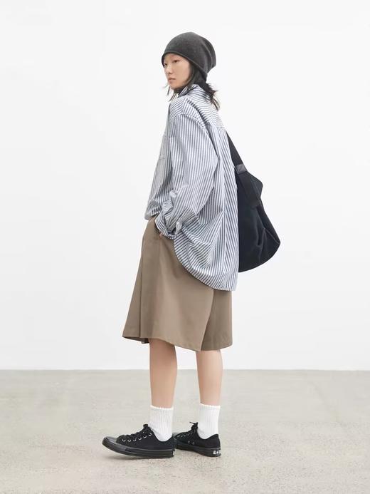 步履不停/4C11211C/纯棉竖条纹衬衣长袖衬衫 商品图1