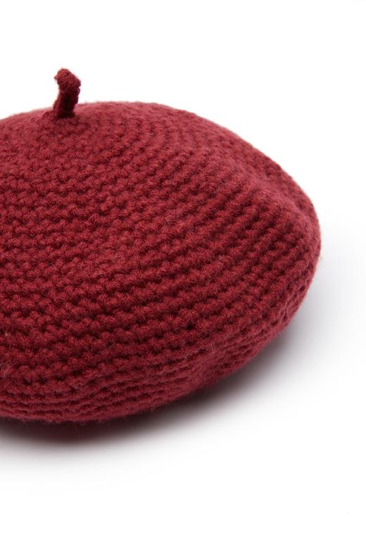 OCTAVIA 酒红色针织贝雷帽 5651 商品图2