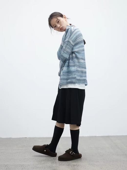 步履不停/4D13225C/镂空抽绳渐变色彩色条纹毛衣 商品图1