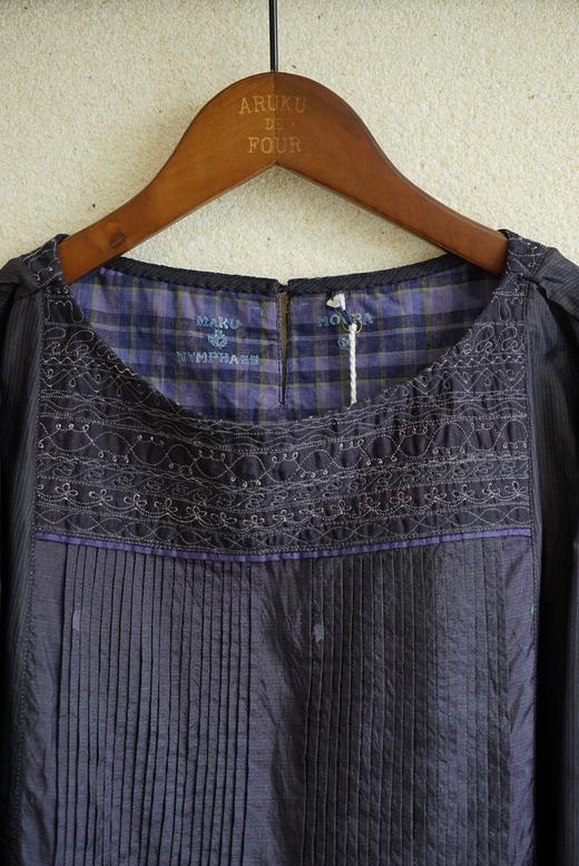 MAKU textiles｜真丝褶皱刺绣连衣裙 商品图3