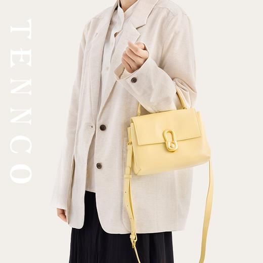 TENNCO原创【黑金小方包】头层牛皮郁金香金扣手提包单肩斜挎女包 商品图6