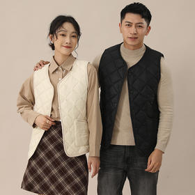 【无痕速热 绵羊毛+充气绒】菱形格羊毛马甲