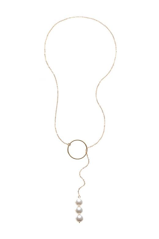 OUDAL奥黛儿 几何圆环流动珍珠项链 4498 商品图1