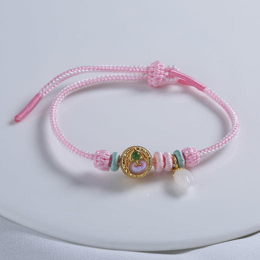 【宏艺珠宝】琼枝缀珮黄金贝母和田玉·足金手串 商品图0