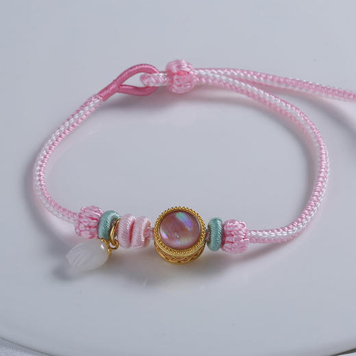 【宏艺珠宝】琼枝缀珮黄金贝母和田玉·足金手串 商品图3