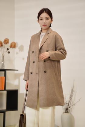 【M2】AM灰咖大衣100%绵羊毛呢外套6C8315290099