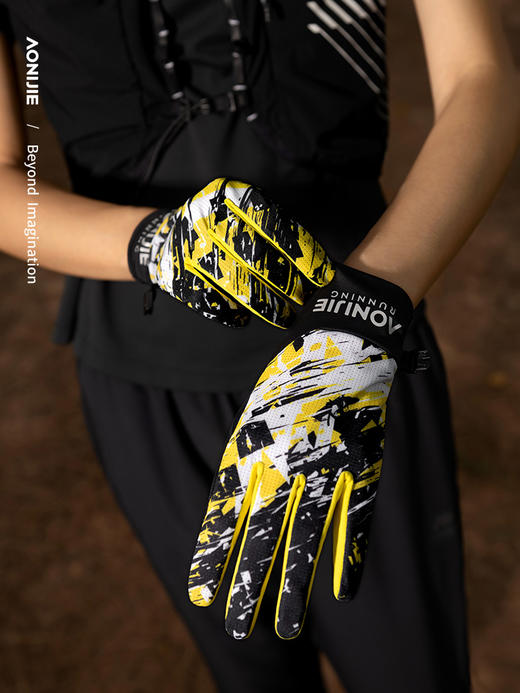 奥尼捷运动保暖手套男冬季户外徒步骑行防风加绒滑雪手套跑步手套M-59 商品图1