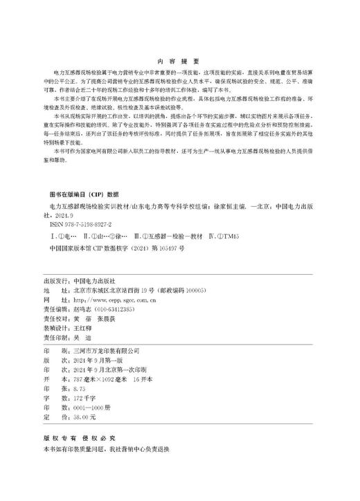 电力互感器现场检验实训教材 商品图3