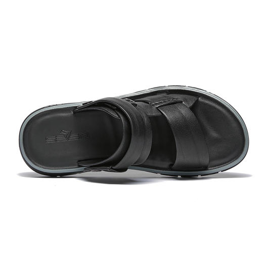 柒牌凉鞋男士2025新款真皮沙滩鞋夏季外穿平底休闲鞋两用凉拖鞋子128X70260 商品图2