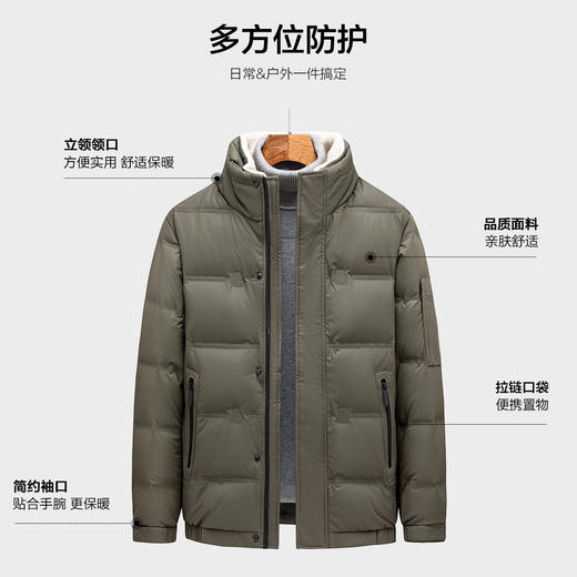 罗蒙秋冬男装商务休闲男士羽绒服舒适外套男百搭男士羽绒服简约立领男士外套 商品图7