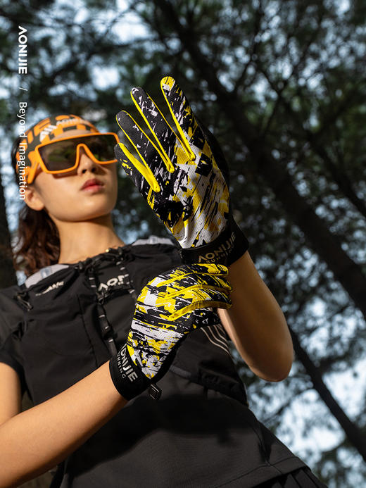 奥尼捷运动保暖手套男冬季户外徒步骑行防风加绒滑雪手套跑步手套M-59 商品图2