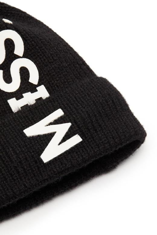 OCTAVIA 字母毛球黑色针织帽 5650 商品图3