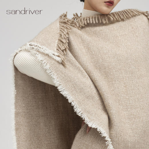 羊绒手工氆氇V领女斗篷SJF96W305N 商品图1