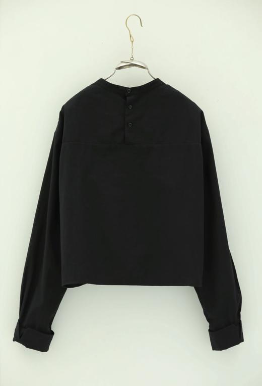 ECOLE DE CURIOSITES 2色短款立领长袖T恤(后背有两枚复古玻璃纽扣) 商品图6