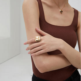 【顺丰包邮】04852 洛诗琳设计感小众气质光面纯银高级感方糖戒指0102