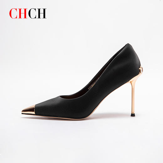 2024秋冬新品CHCH平衡鞋专柜同款牛皮尖头细跟时尚高跟鞋女鞋CO2B5391 商品图1