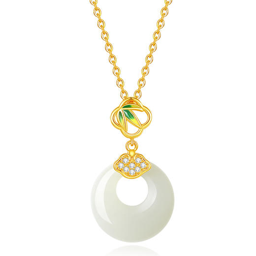 Winy999足银兰心平安扣项链送女友闺蜜节日生日礼物 商品图5