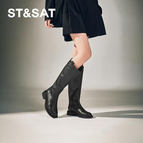 星期六经典百搭厚底增高长筒骑士靴SSC4117475