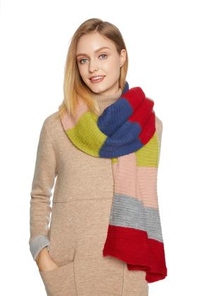 SUMMER & SAGE 条纹拼色针织围巾 4949