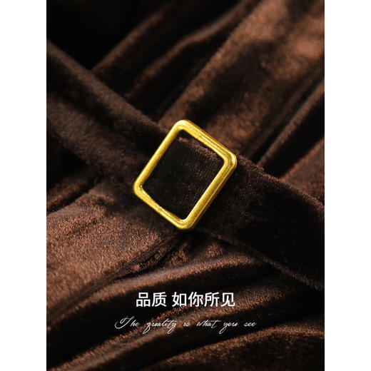 COCOBELLA静奢风丰盈天鹅绒长袖连衣裙质感丝绒礼服裙FR7088 商品图4