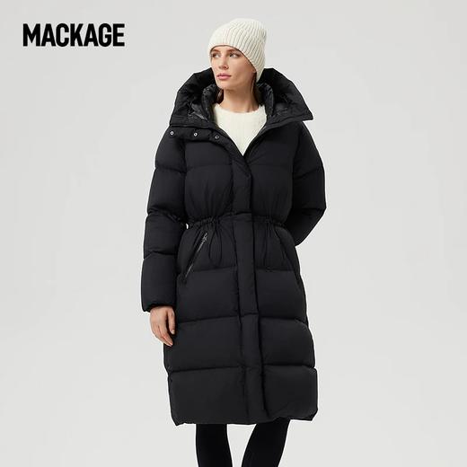 点此购买 mack*ge冬季女士收腰长款羽绒服 bk 302301 商品图0