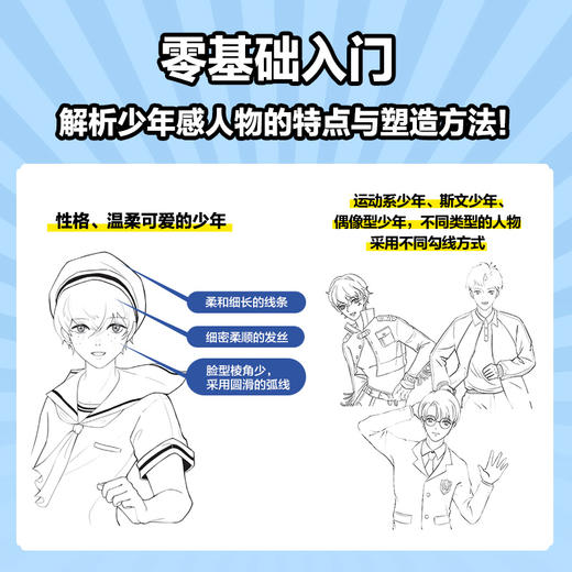 画出魅力非凡的漫画人物 青春少年感 二次元少年男子动漫画教程书 男友人体动态人体结构服装搭配造型设计 商品图2