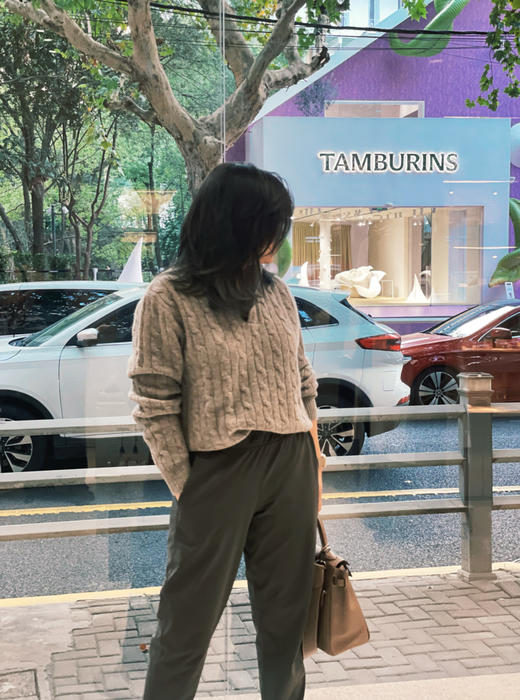 Puree｜#1996 Banker Polo 男女同款纯羊绒绞花polo [ 白 / 灰 ] 商品图5