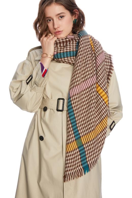 SUMMER & SAGE 千鸟格拼色围巾 5010 商品图0