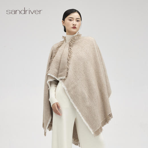 羊绒手工氆氇V领女斗篷SJF96W305N 商品图0