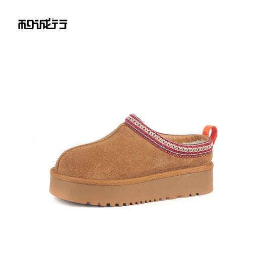 和诚行 2024秋冬新款保暖民族风厚底毛毛拖鞋一脚蹬雪地靴0470195 商品图1