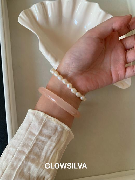 温柔西柚粉 阿富汗玉藕粉手镯 商品图1