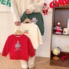 【儿童加绒卫衣，圣诞节可爱卫衣】秋冬儿童加绒卫衣 圣诞节可爱女童外套 宝宝卡通保暖打底衫节日上衣-QQ 商品缩略图2