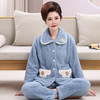秋冬【中老年人珊瑚绒睡衣】妈妈装 冬天家居服 奶奶开衫法兰绒两件套装 商品缩略图6