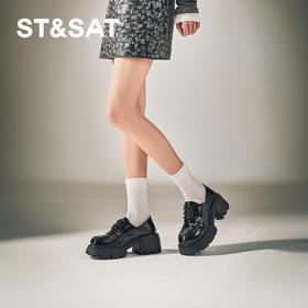 星期六英伦复古可爱蝴蝶结厚底增高乐福SSC3112N07