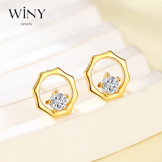 Winy925纯银日月同辉耳钉送女友闺蜜节日生日礼物 商品图0