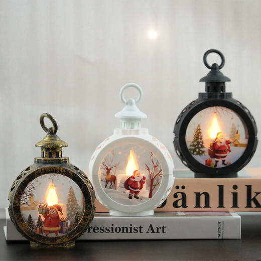 【圣诞节装饰！复古小圆灯】圣诞风灯创意装饰LED小夜灯手提复古小圆灯礼物布置摆件道具。ry 商品图5