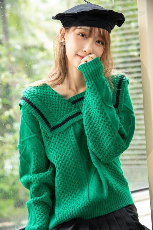 Stay2Weeks 少女感海军领针织毛衫 14380 商品图4