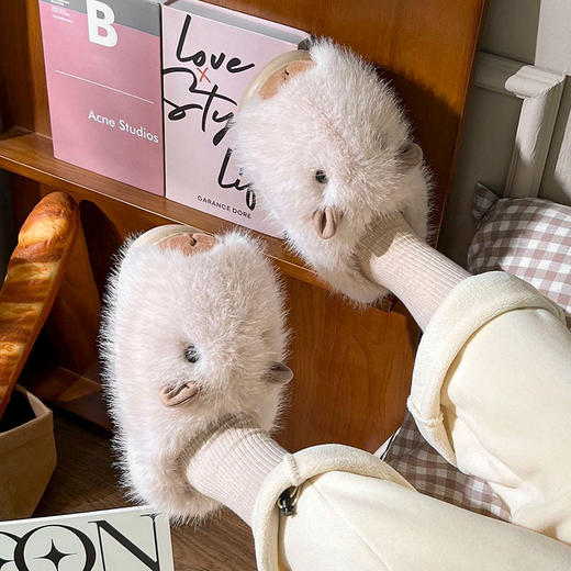 【YW】无忧购可爱萌宠卡比巴拉卡通毛绒居家外穿棉拖鞋9664（截单后7天发货) 商品图0